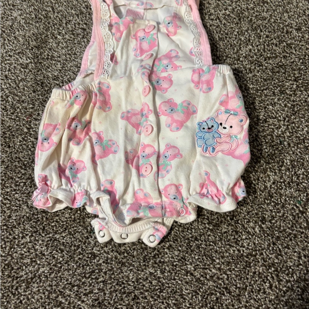 Adorable Pink and White Baby Romper